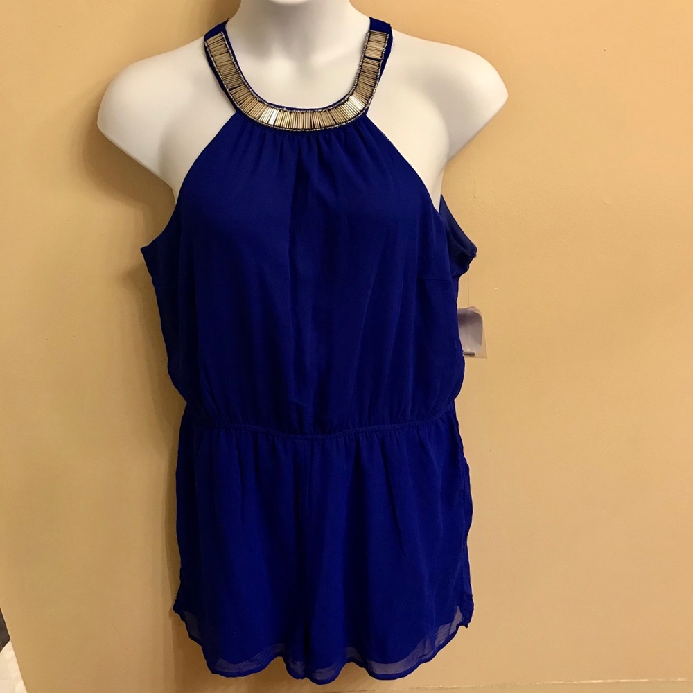 Charlotte russe chiffon high neck romper